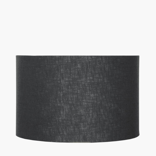 pacific lifestyle Lino 50cm Black Self Lined Linen Cylinder Lampshade