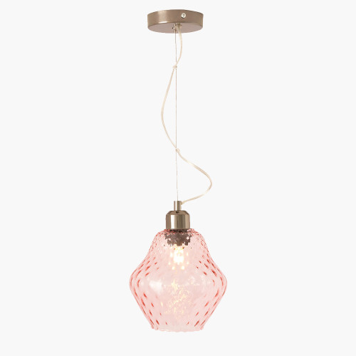 Pacific Lifestyle Lisbon Rose Optic Diamond Glass Pendant