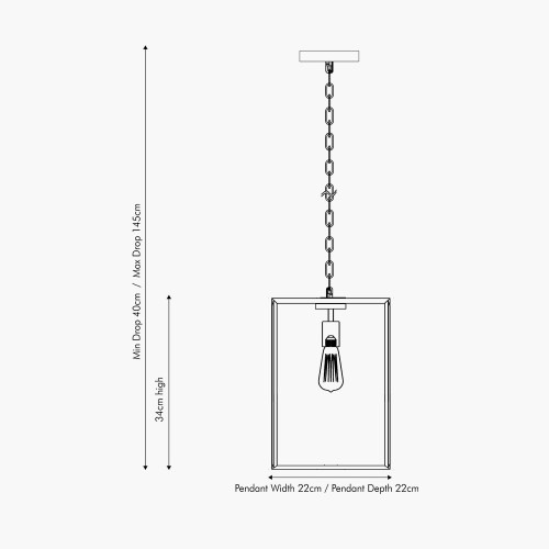 Pacific Lifestyle Llewellyn Matt Black Metal And Glass Pendant
