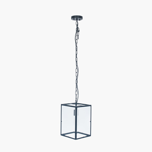 Pacific Lifestyle Llewellyn Matt Black Metal And Glass Pendant
