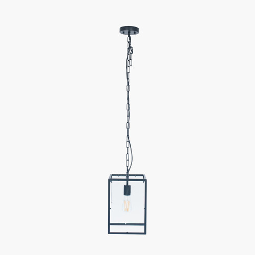 pacific lifestyle Llewellyn Matt Black Metal and Glass Pendant