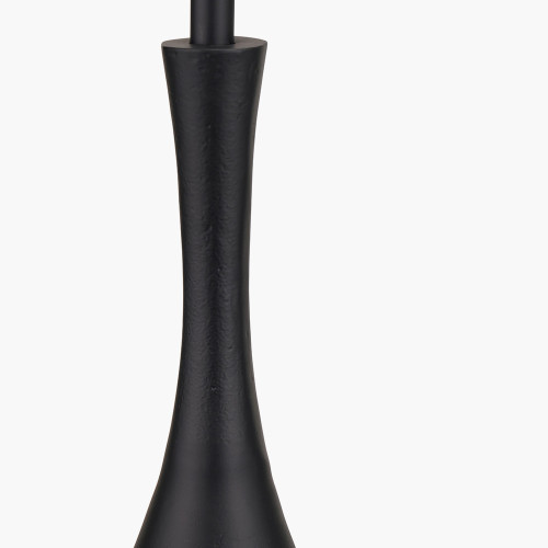 Pacific Lifestyle Llora Matt Black Metal Curved Table Lamp Base With Lars 35cm Racing Green Ikat Patterned Cylinder Lampshade