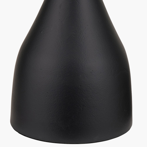 Pacific Lifestyle Llora Matt Black Metal Curved Table Lamp Base With Lars 35cm Racing Green Ikat Patterned Cylinder Lampshade