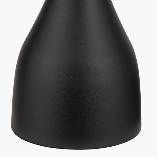 Pacific Lifestyle Llora Matt Black Metal Curved Table Lamp Base With Lars 35cm Black Ikat Patterned Cylinder Lampshade