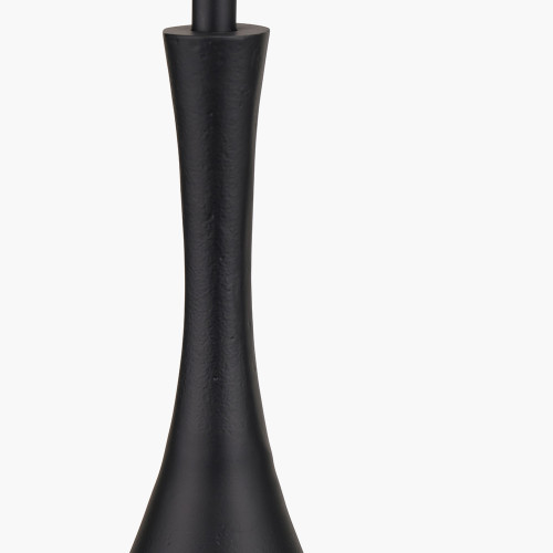 Pacific Lifestyle Llora Matt Black Metal Curved Table Lamp Base With Lars 35cm Cinnamon Ikat Patterned Cylinder Lampshade