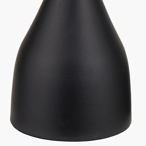 Pacific Lifestyle Llora Matt Black Metal Curved Table Lamp Base With Lars 35cm Cinnamon Ikat Patterned Cylinder Lampshade