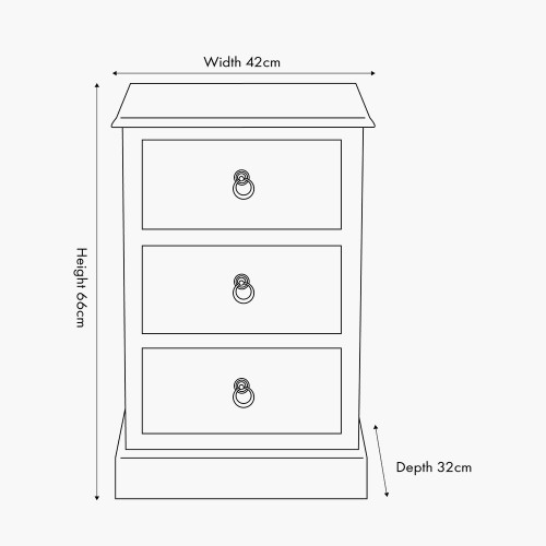 Pacific Lifestyle Loft Blue Multicoloured Pine Wood 3 Drawer Unit