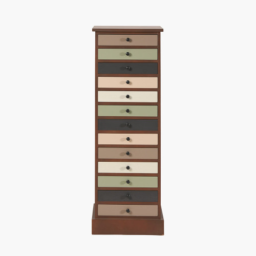 pacific lifestyle Loft Sage Multicoloured Pine Wood 13 Drawer Unit