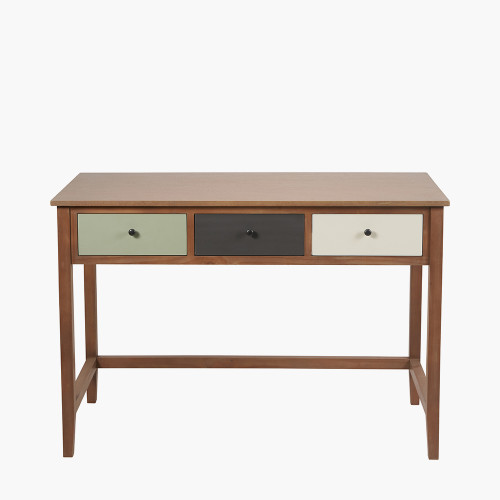 pacific lifestyle Loft Sage Multicoloured Pine Wood 3 Drawer Desk