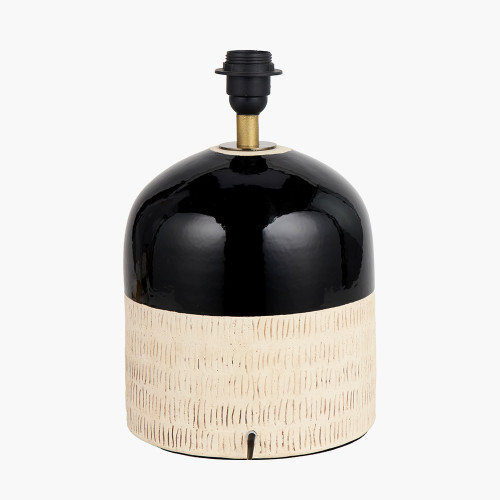 Pacific Lifestyle Lotta Black And Natural Stoneware Table Lamp Base