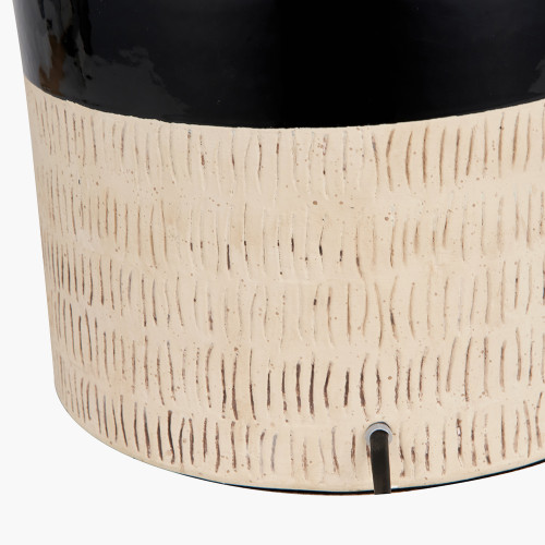 Pacific Lifestyle Lotta Black And Natural Stoneware Table Lamp Base
