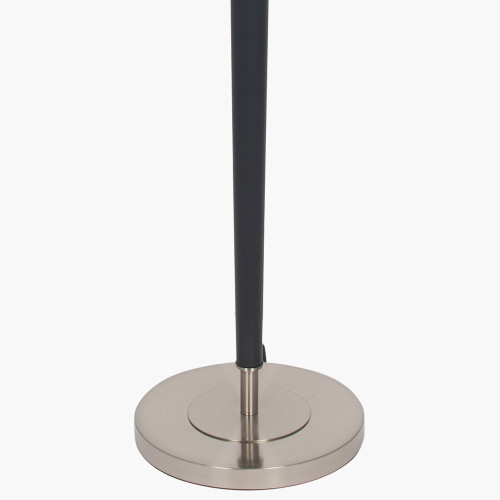 Pacific Lifestyle Lowry Brushed Silver And Matt Black Metal Floor Lamp