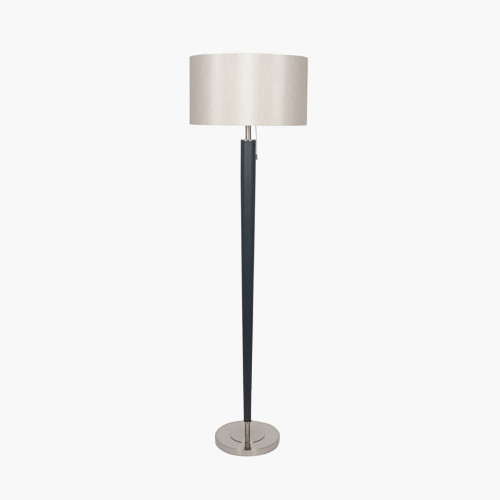 pacific lifestyle Lowry Brushed Silver and Matt Black Metal Floor Lamp