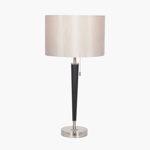 Pacific Lifestyle Lowry Brushed Silver And Matt Black Metal Table Lamp