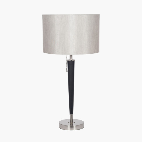 Pacific Lifestyle Lowry Brushed Silver And Matt Black Metal Table Lamp