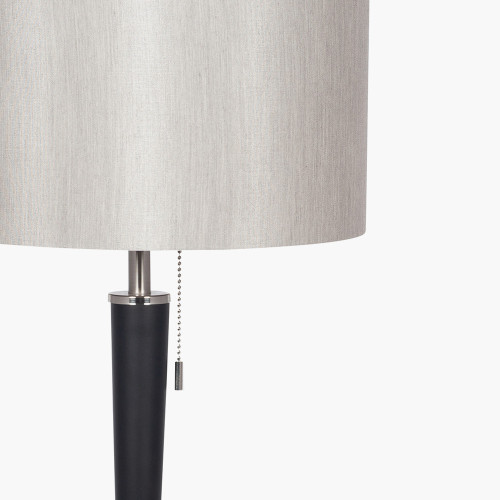 Pacific Lifestyle Lowry Brushed Silver And Matt Black Metal Table Lamp