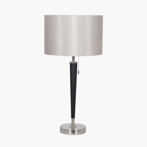 pacific lifestyle Lowry Brushed Silver and Matt Black Metal Table Lamp