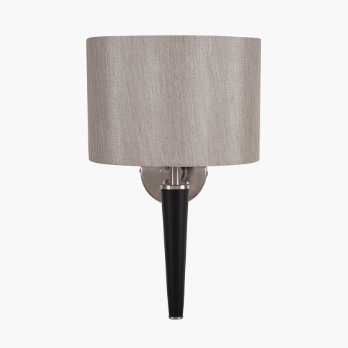 pacific lifestyle Lowry Brushed Silver and Matt Black Metal Wall Light