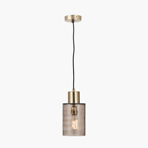 Pacific Lifestyle Loxley Ripple Effect Light Brown Glass Pendant