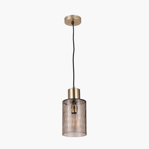 Pacific Lifestyle Loxley Ripple Effect Light Brown Glass Pendant
