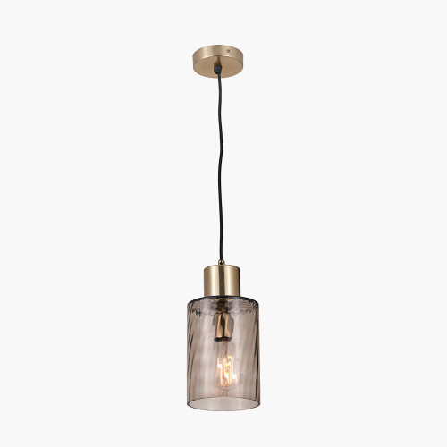 Pacific Lifestyle Loxley Ripple Effect Light Brown Glass Pendant