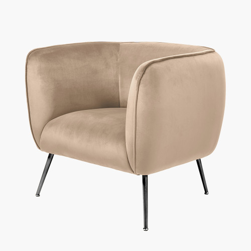 Pacific Lifestyle Lucca Biscuit Velvet And Metal Armchair