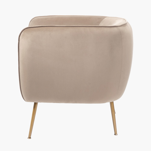 Pacific Lifestyle Lucca Biscuit Velvet And Metal Armchair