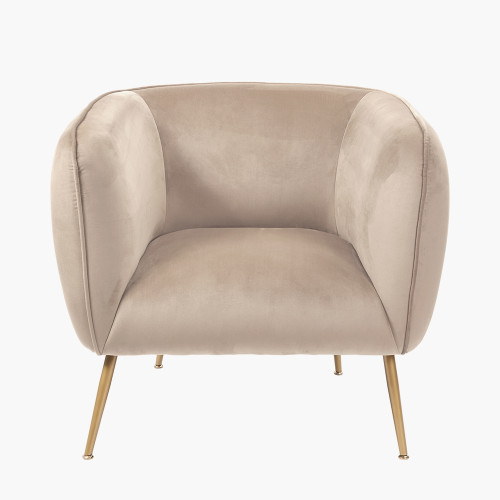 pacific lifestyle Lucca Biscuit Velvet and Metal Armchair