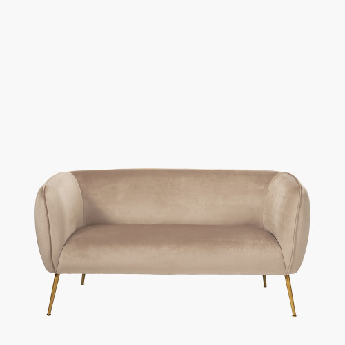 pacific lifestyle Lucca Biscuit Velvet and Metal Sofa