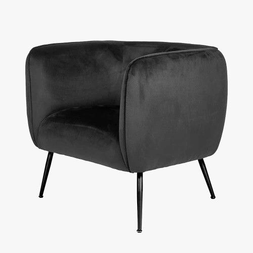 Pacific Lifestyle Lucca Black Velvet And Metal Armchair