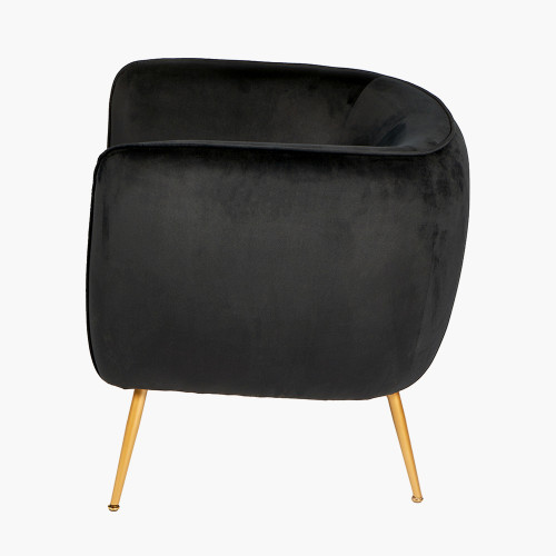 Pacific Lifestyle Lucca Black Velvet And Metal Armchair