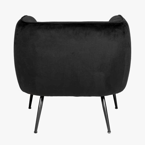 Pacific Lifestyle Lucca Black Velvet And Metal Armchair