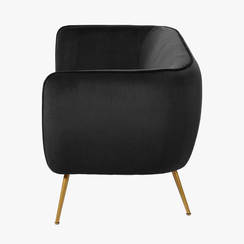 Pacific Lifestyle Lucca Black Velvet And Metal Sofa