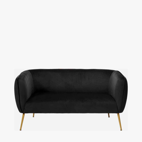 pacific lifestyle Lucca Black Velvet and Metal Sofa