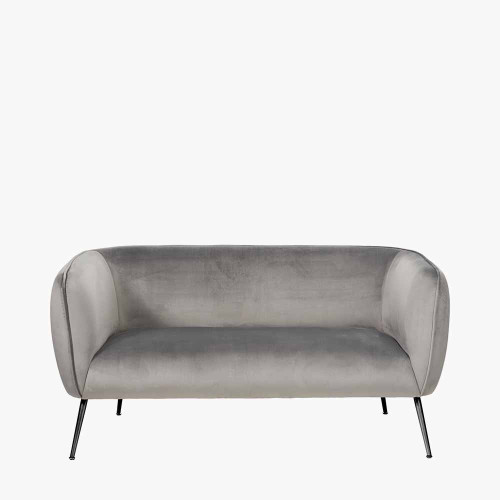 Pacific Lifestyle Lucca Dove Grey Velvet And Metal Sofa