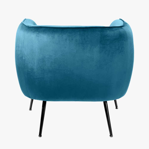Pacific Lifestyle Lucca Sapphire Blue Velvet And Metal Armchair