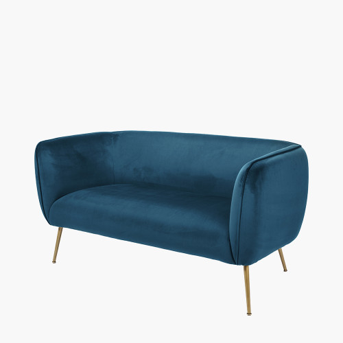 Pacific Lifestyle Lucca Sapphire Blue Velvet And Metal Sofa