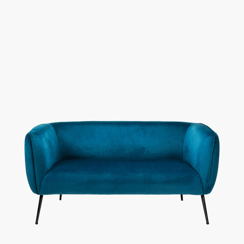 Pacific Lifestyle Lucca Sapphire Blue Velvet And Metal Sofa