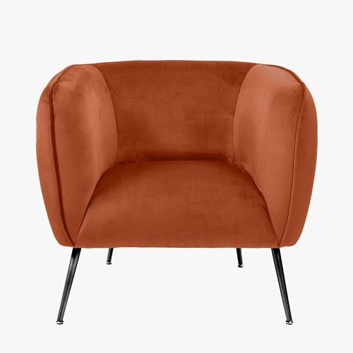 Pacific Lifestyle Lucca Tobacco Velvet And Metal Armchair