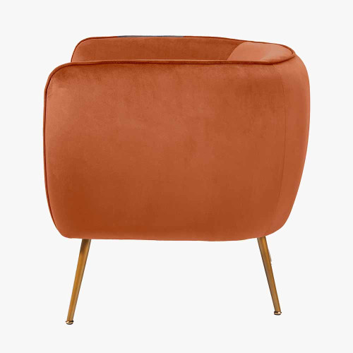 Pacific Lifestyle Lucca Tobacco Velvet And Metal Armchair