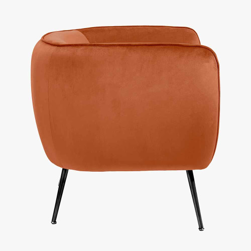 Pacific Lifestyle Lucca Tobacco Velvet And Metal Armchair