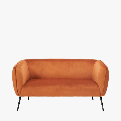 Pacific Lifestyle Lucca Tobacco Velvet And Metal Sofa