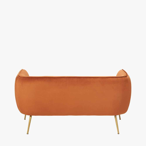 Pacific Lifestyle Lucca Tobacco Velvet And Metal Sofa