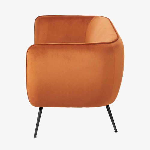 Pacific Lifestyle Lucca Tobacco Velvet And Metal Sofa