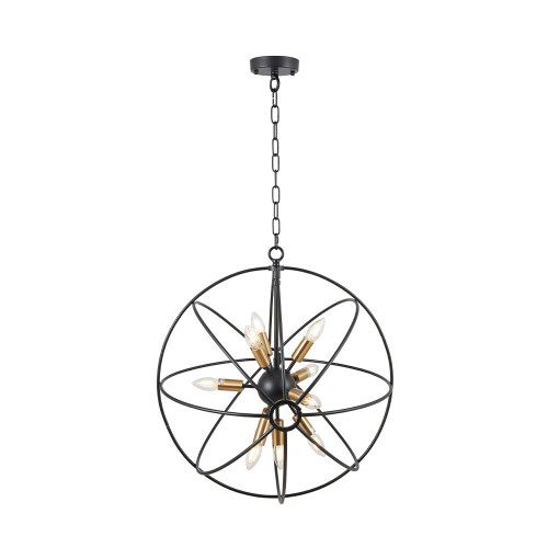 Pacific Lifestyle Luna Matt Black And Brushed Gold Metal Sputnik Pendant