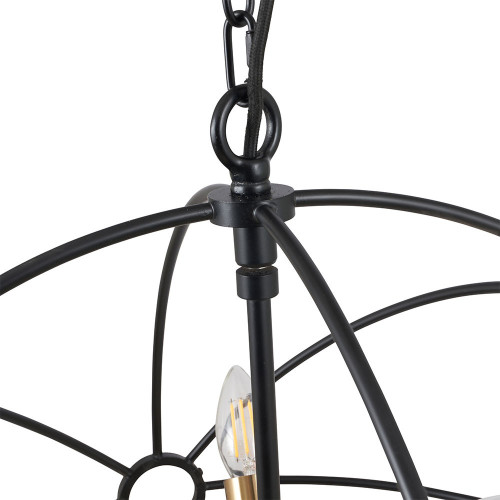 Pacific Lifestyle Luna Matt Black And Brushed Gold Metal Sputnik Pendant