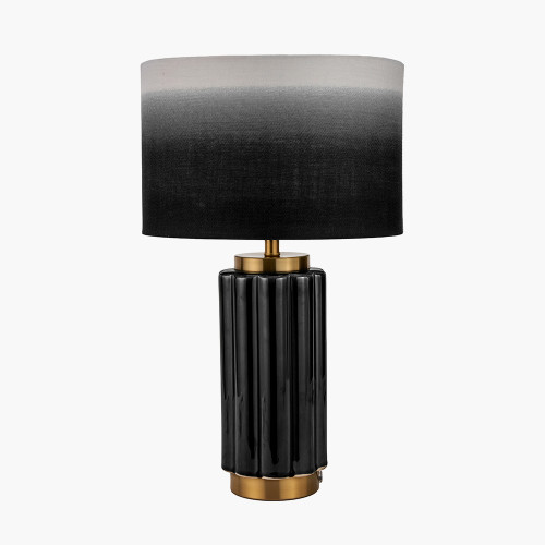 Pacific Lifestyle Lushan Black Scalloped Ceramic Table Lamp