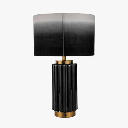Pacific Lifestyle Lushan Black Scalloped Ceramic Table Lamp