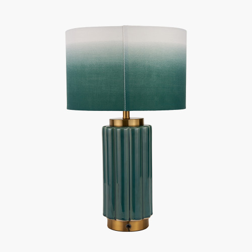 Pacific Lifestyle Lushan Green Scalloped Ceramic Table Lamp