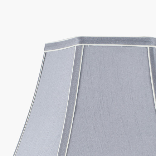 Pacific Lifestyle Lyla 45cm Steel Grey Silk Mix Bowed Lampshade